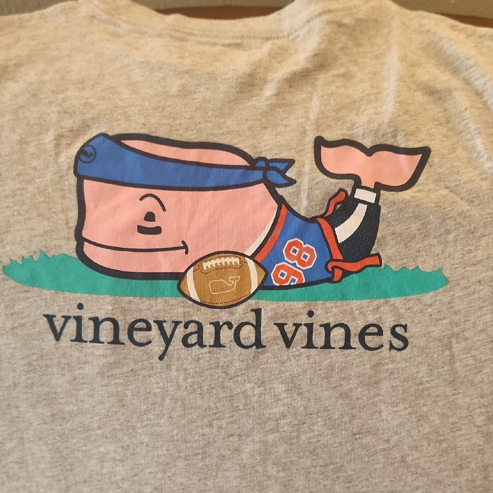 Boys Vineyard Vines Gray Flag Football Tee